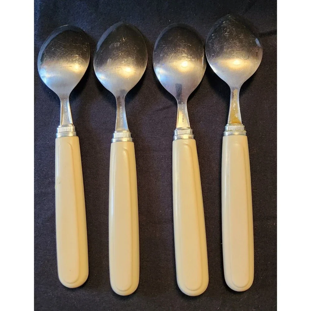 4 Replacement Corelle ABUNDANCE Stainless Corning Soup Spoons (measurements)